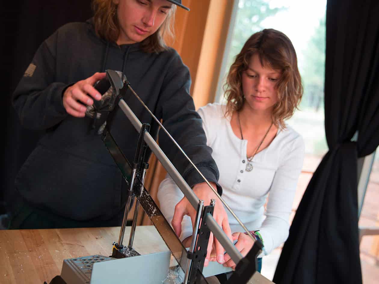 students using power tools