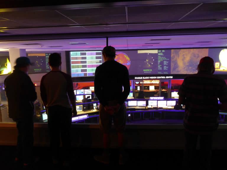 students working with NASA engineers