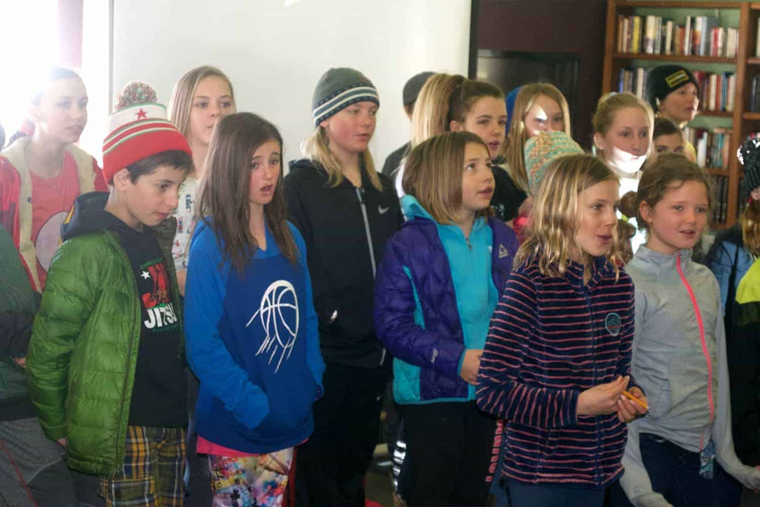 students at the senior center