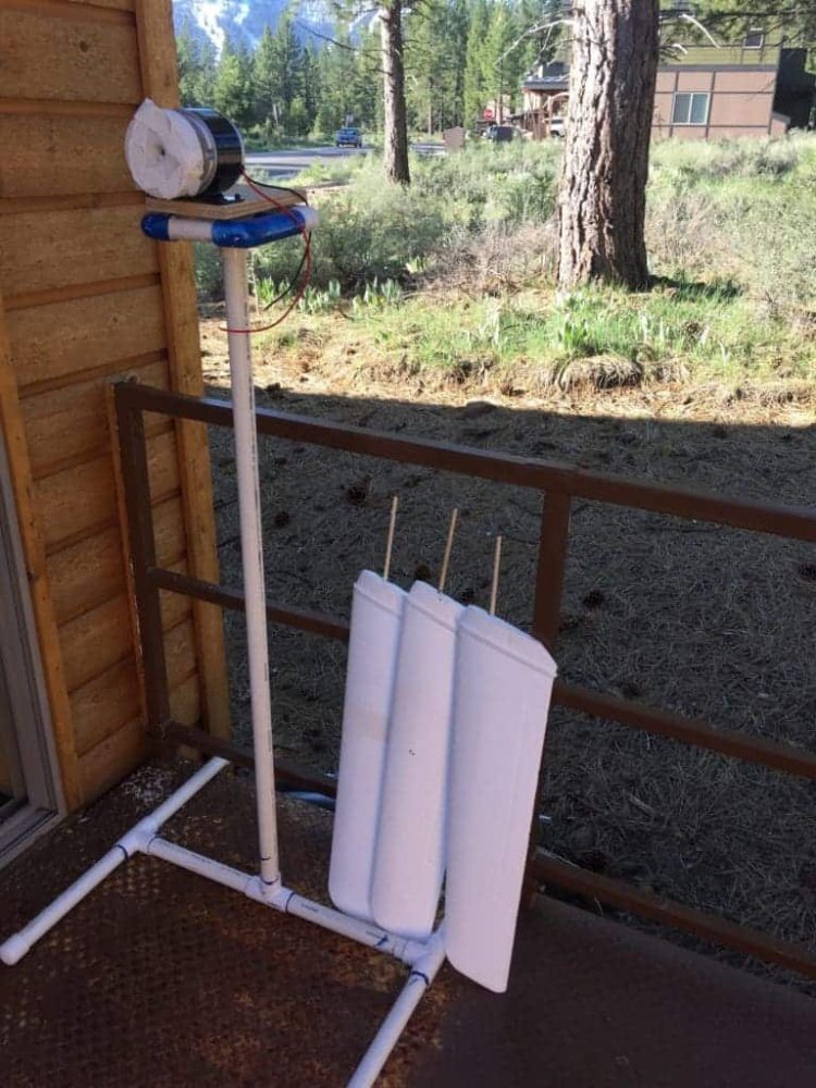 an unfinished wind turbine prototype