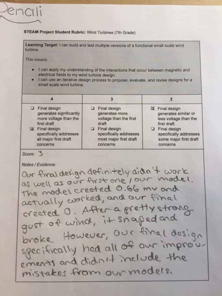 wind turbine project worksheet