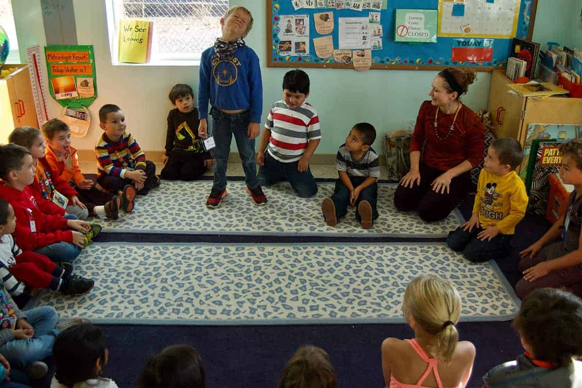 students sitting in a circle