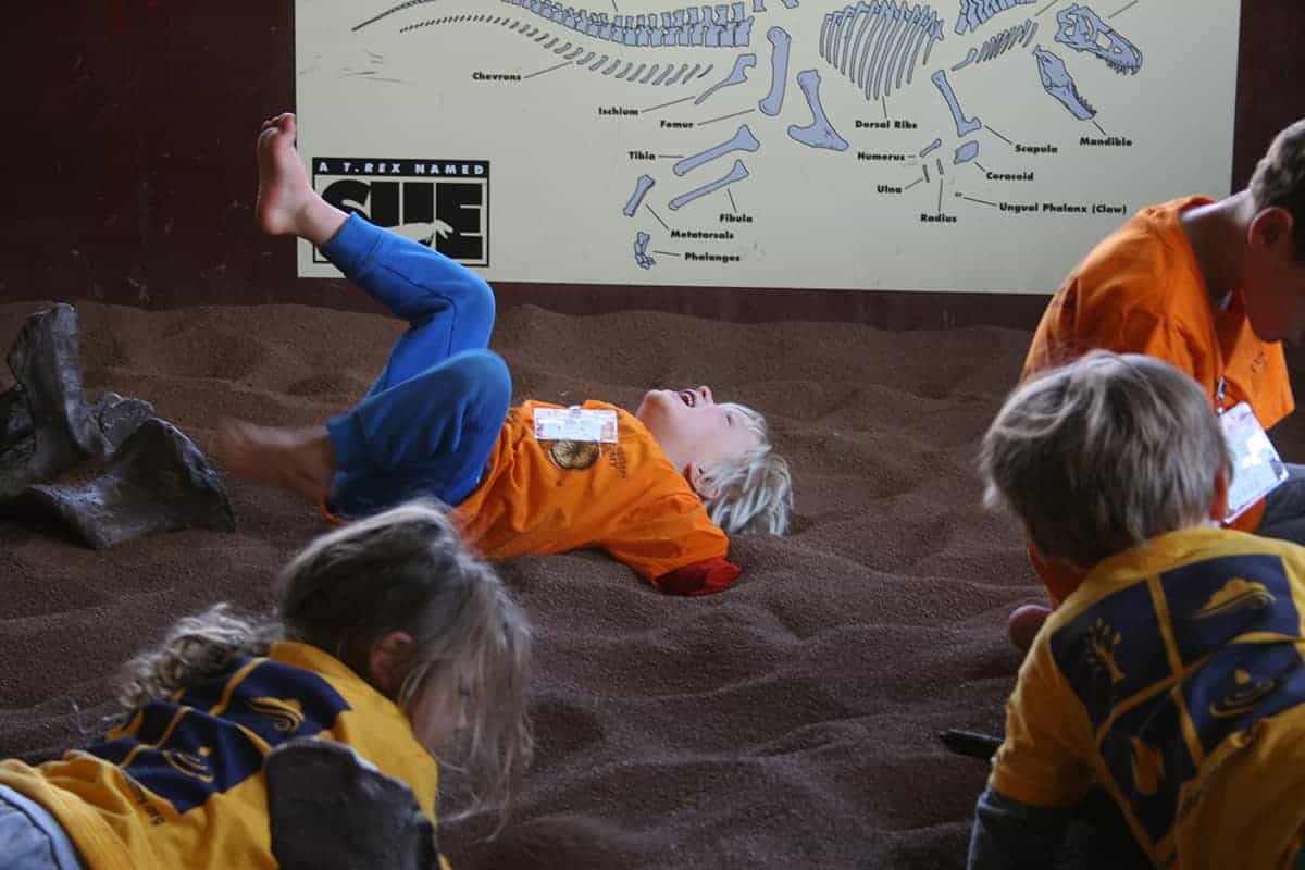 pre-k kids playing in sand in the discovery museum