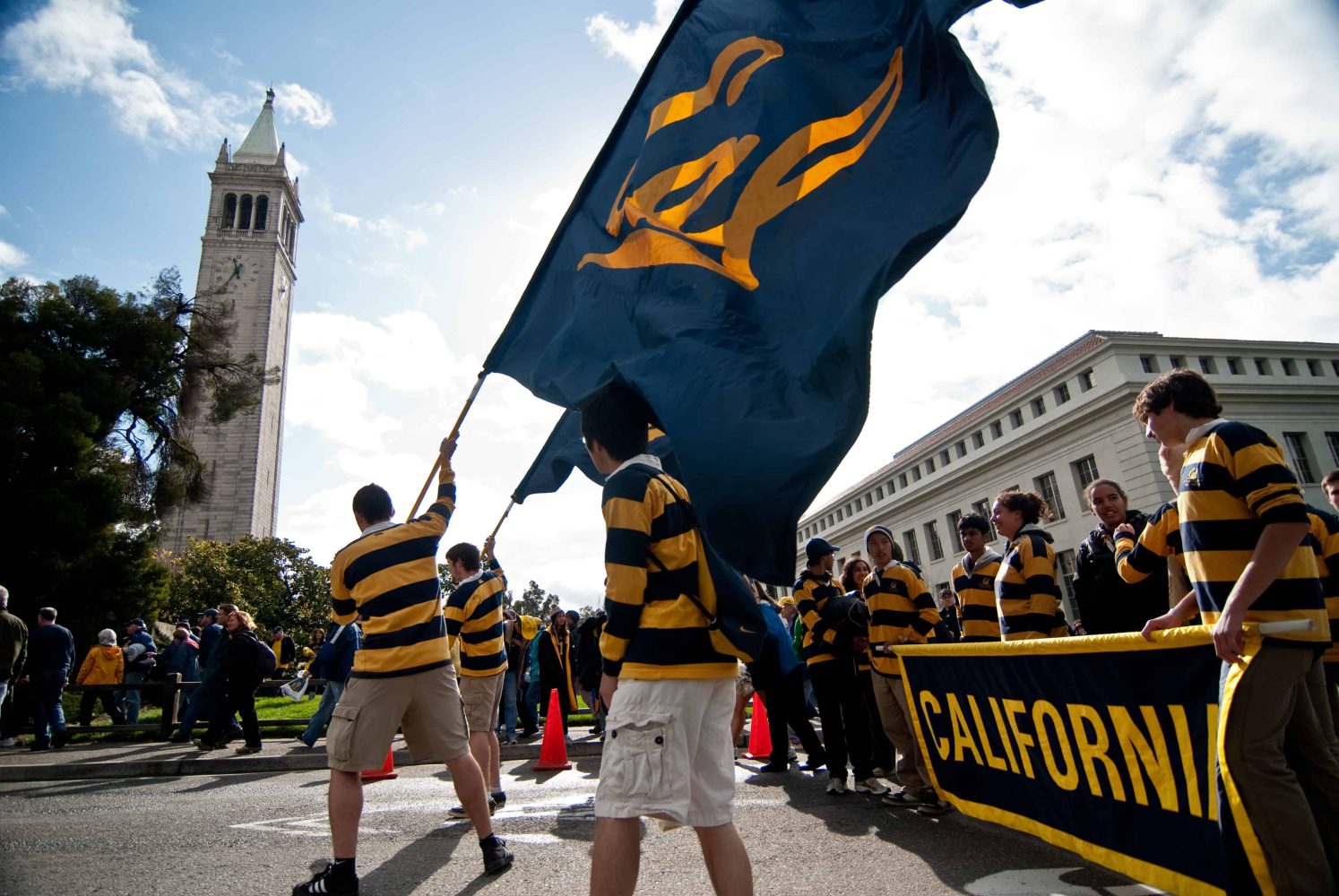 UCB college student flag bearers