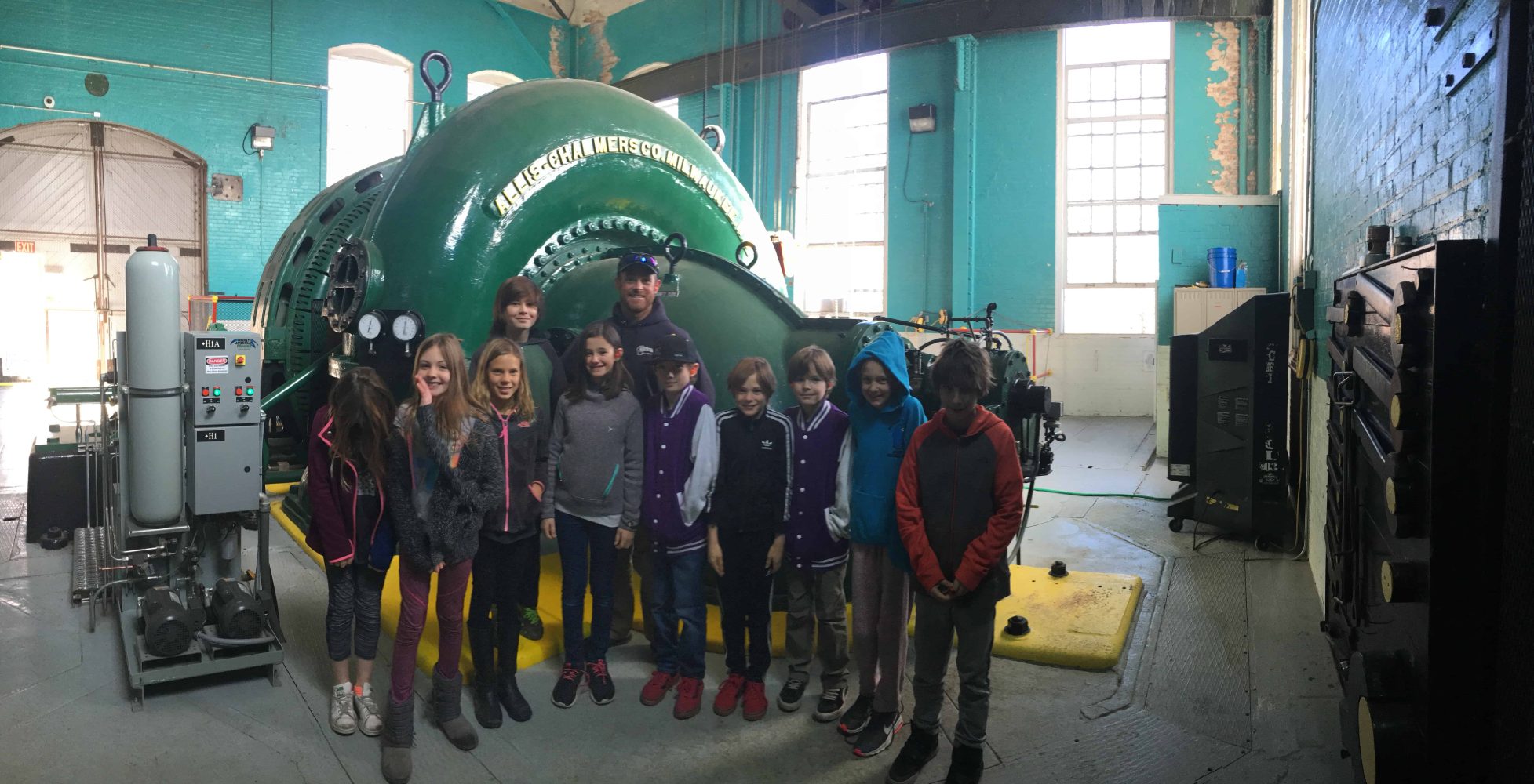 students inside the Verdi Hydroelectric Plant