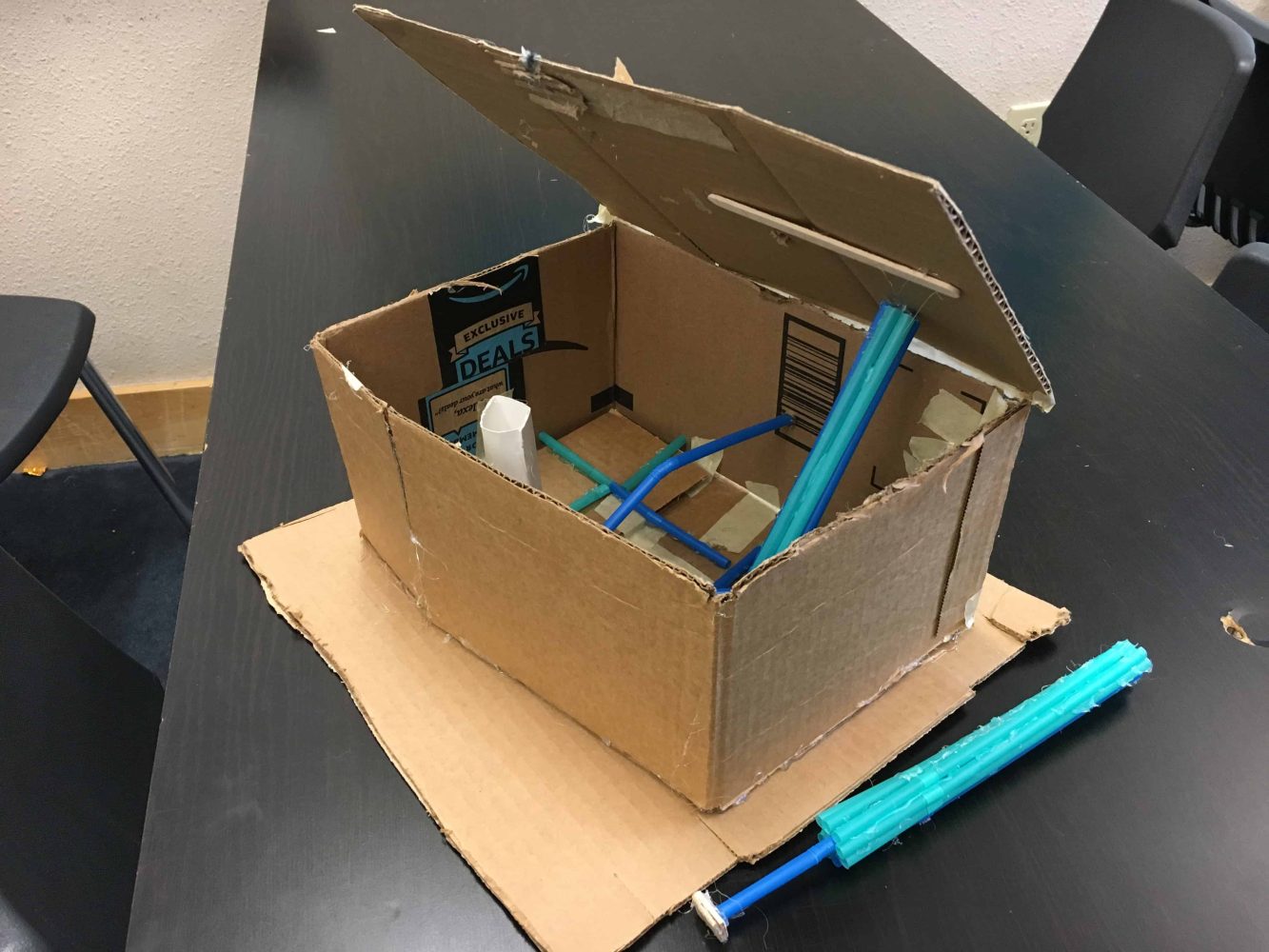 a cardboard green energy prototype