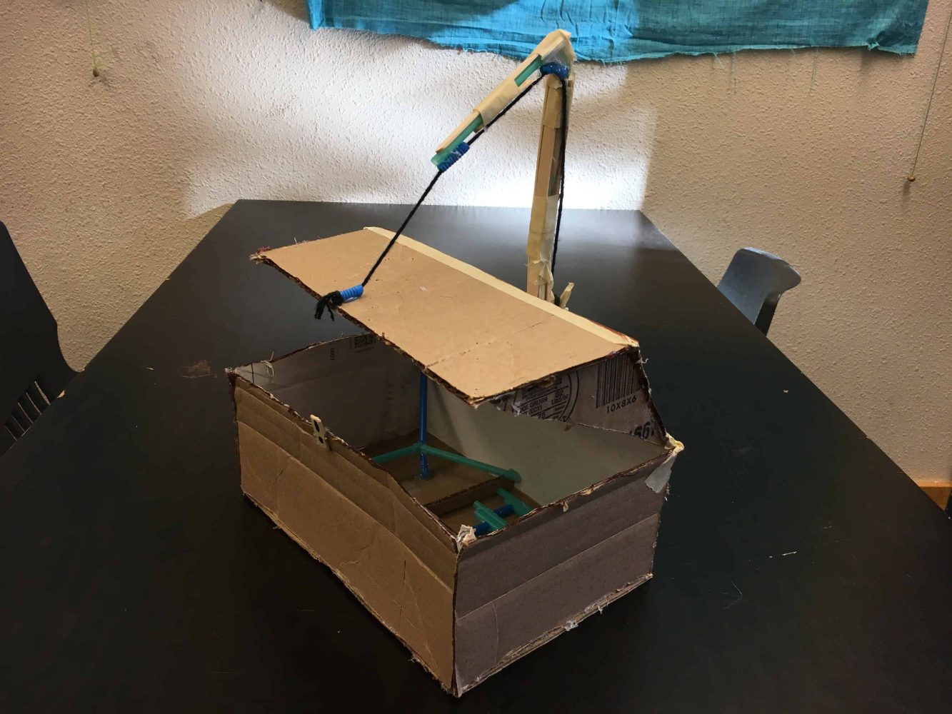 a cardboard green energy prototype