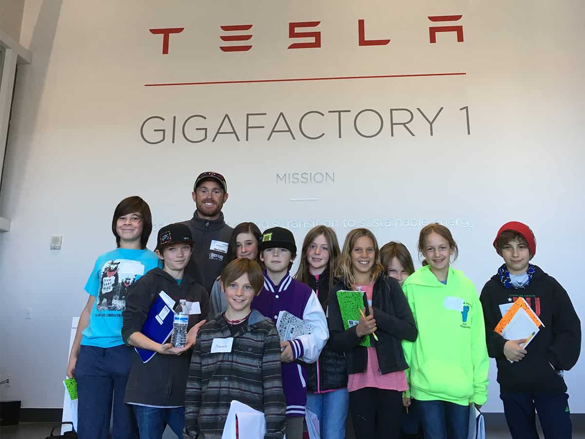 students ar the tesla gigafactory