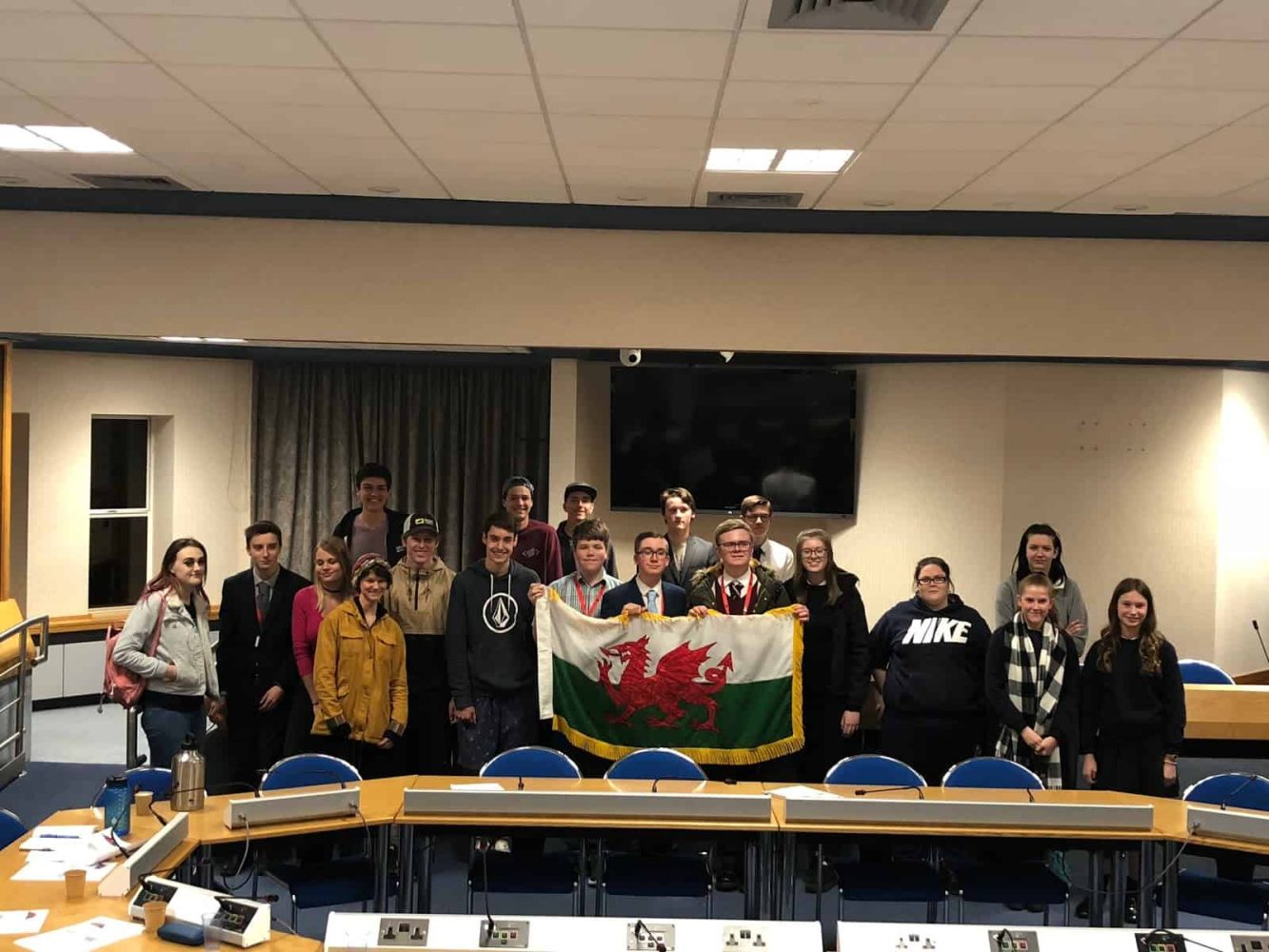 TEA students with the Conwy Youth Council