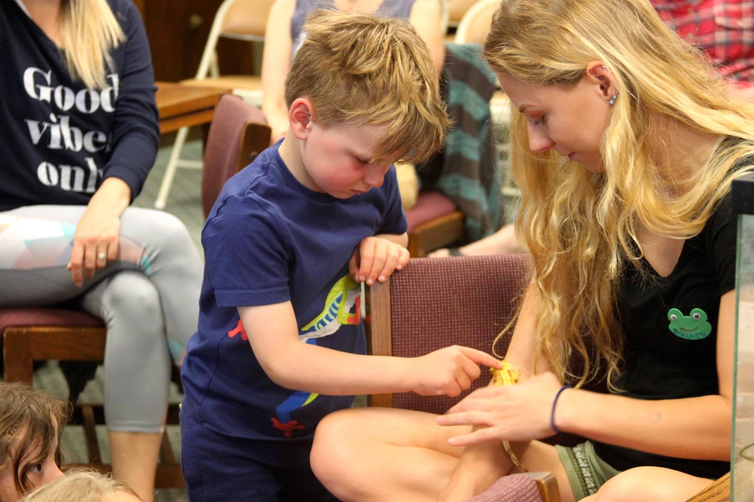 kindergartener with his teacher