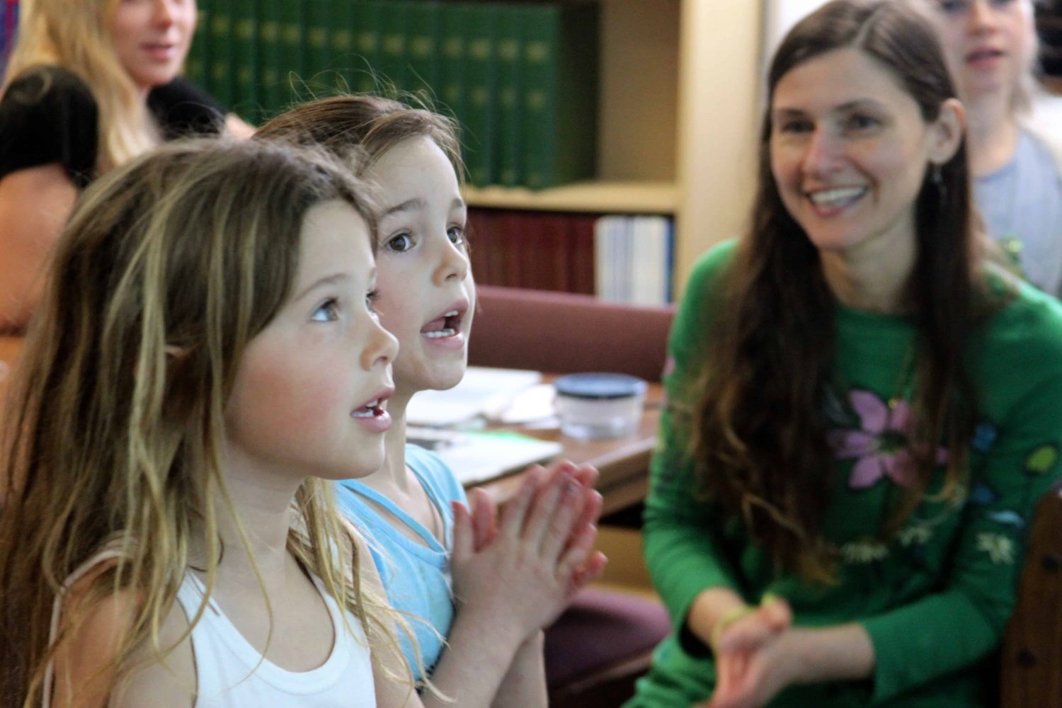 kindergarteners with their teacher