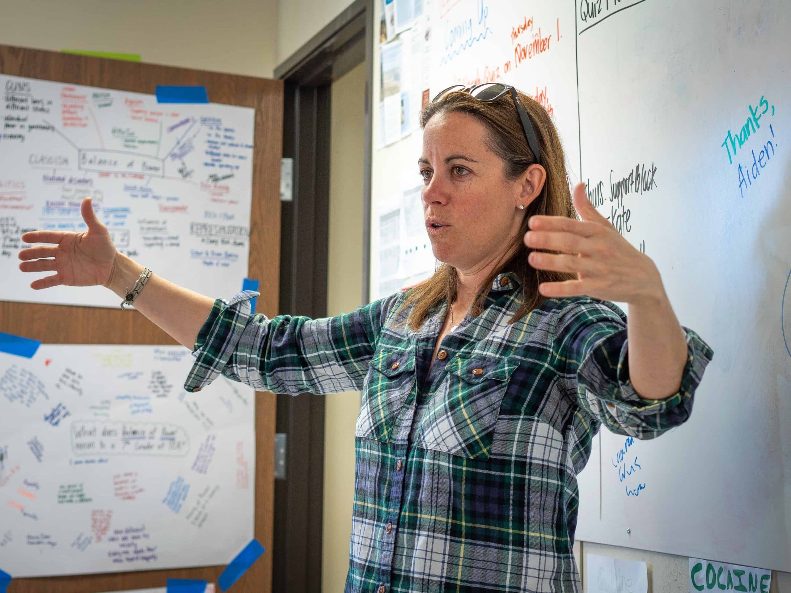 a teacher giving a lecture