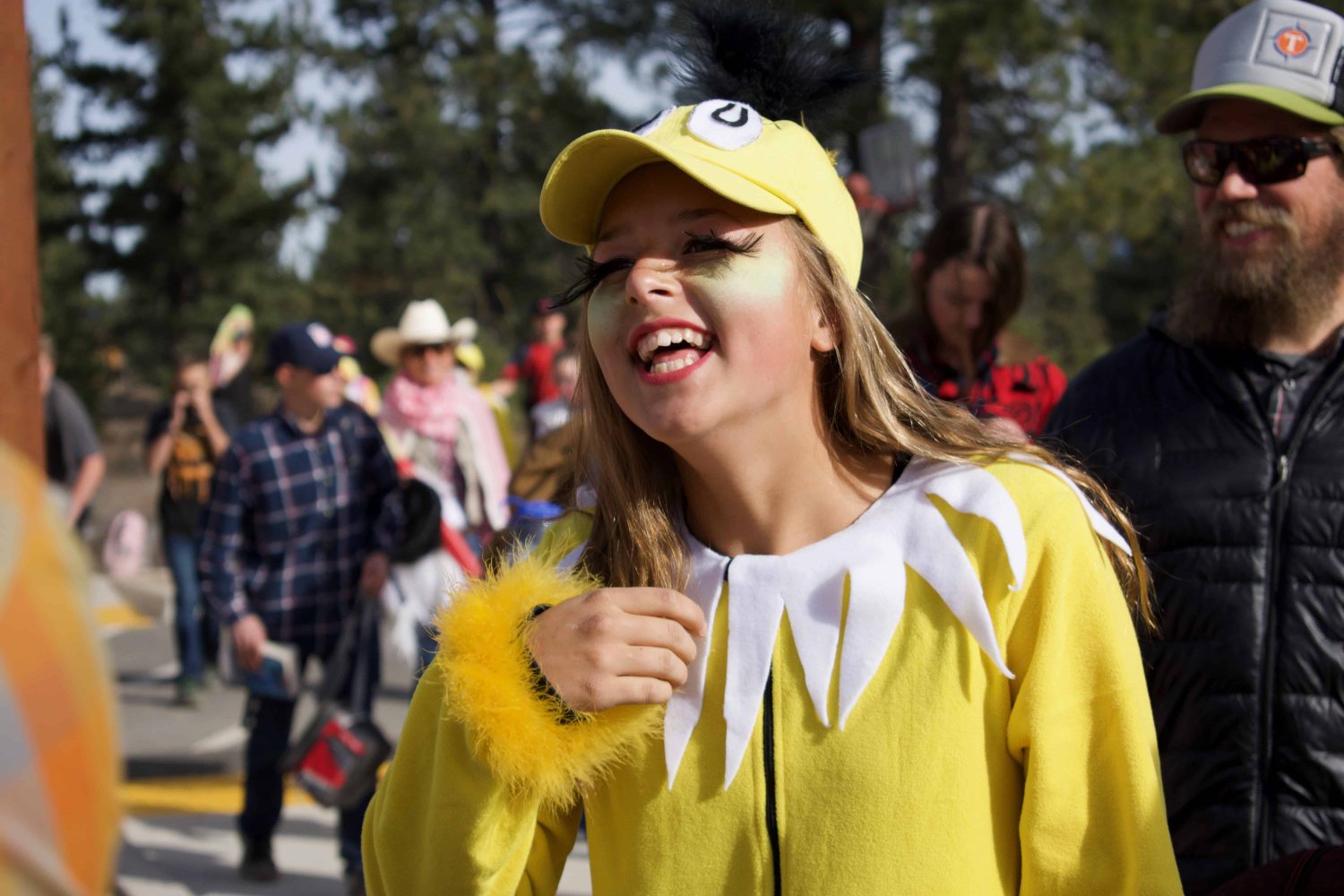 a student in her halloween costume