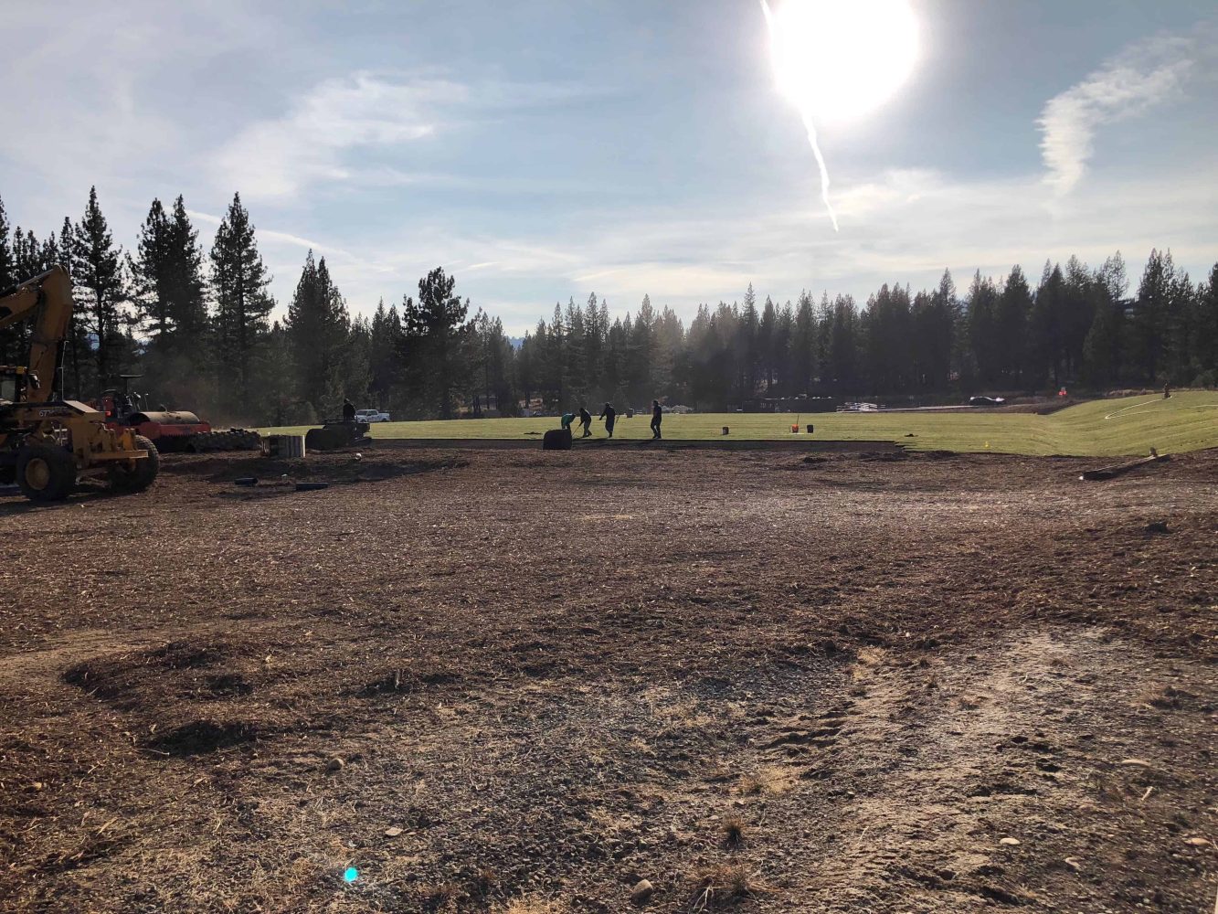the new field during construction