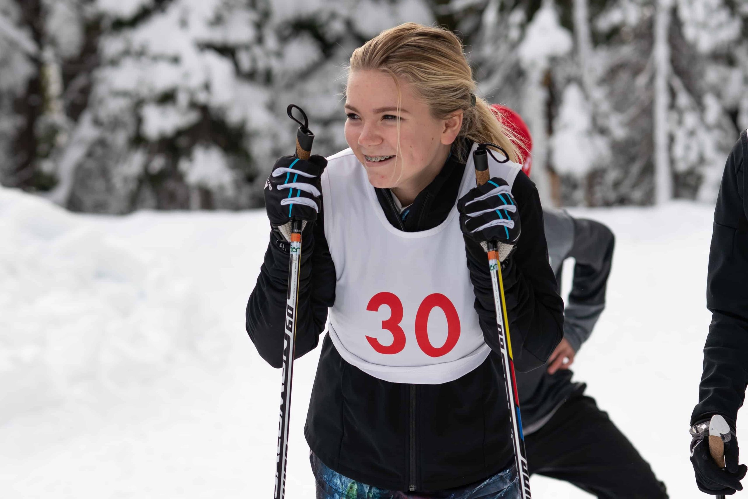 a biathlete participating in the nordic race