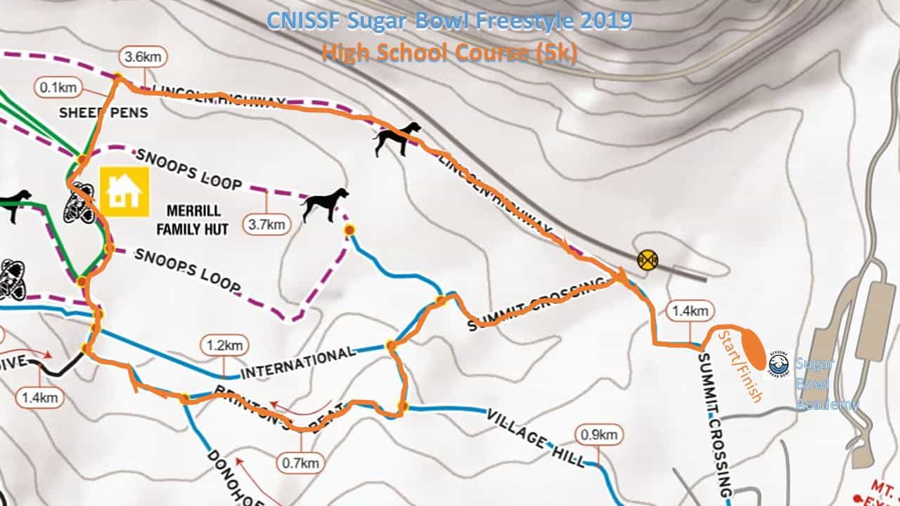 a map of the high school race course