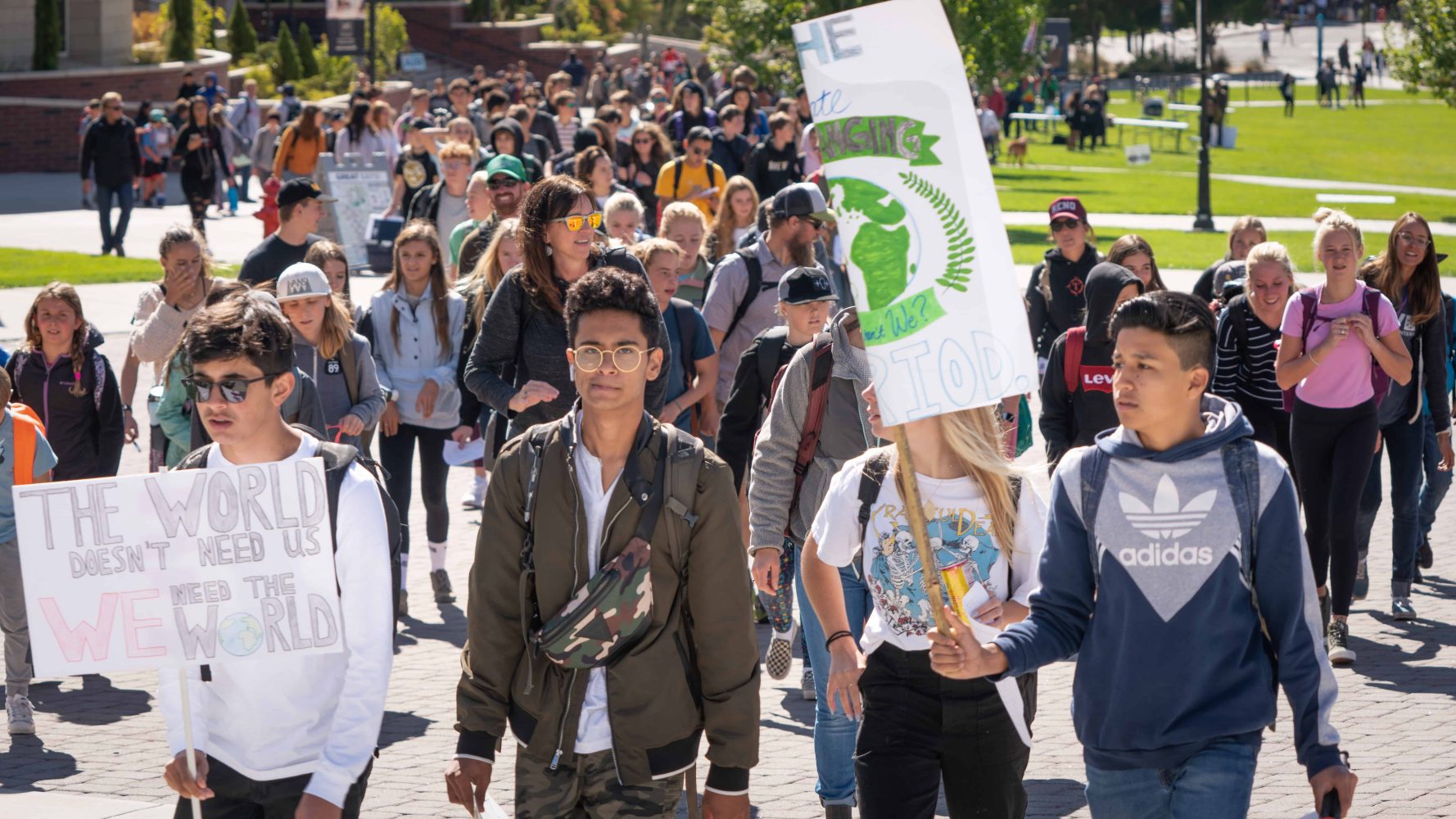 student protesters gathered outside UNR