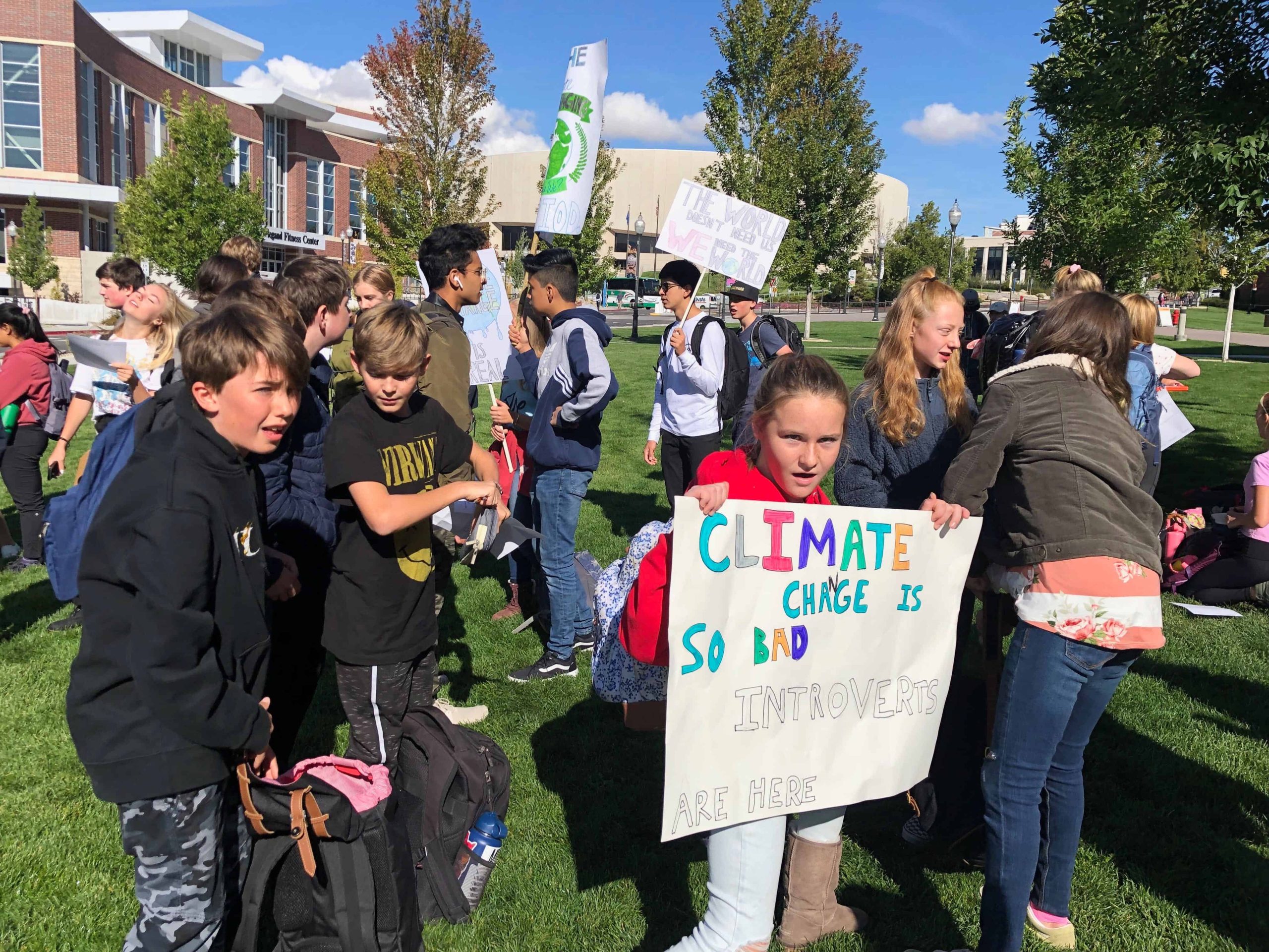 students protesting for climate change