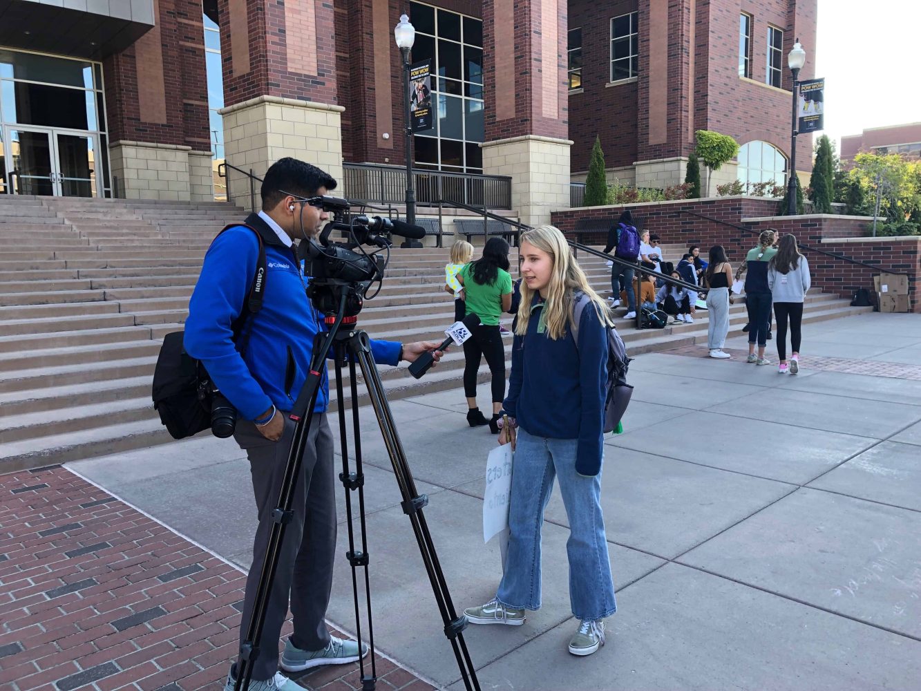 TEA student being interviewed in front of UNR