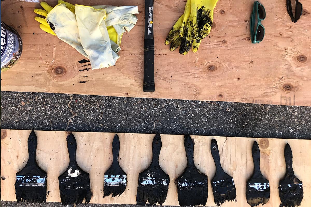 art supplies and tools on a table