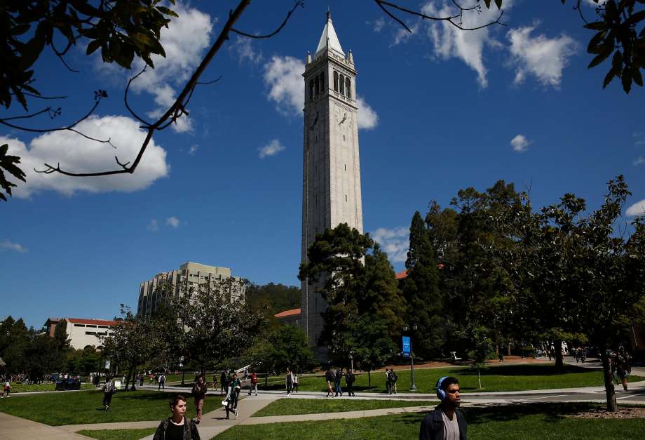 a view of the clocktower at UC berkeley