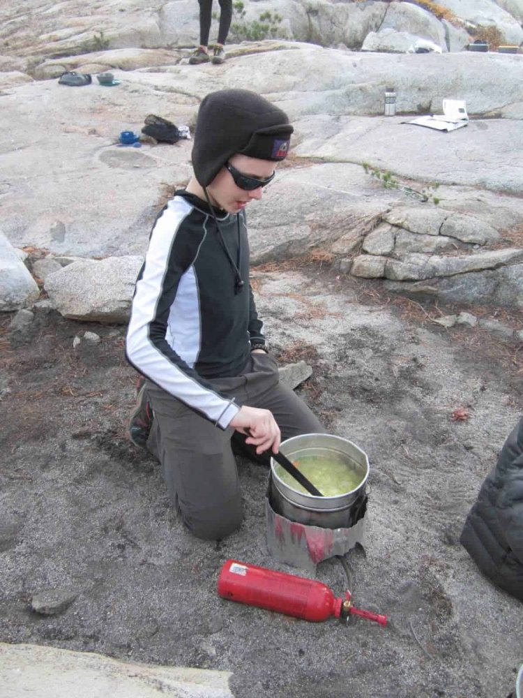 mitchell cooking outside