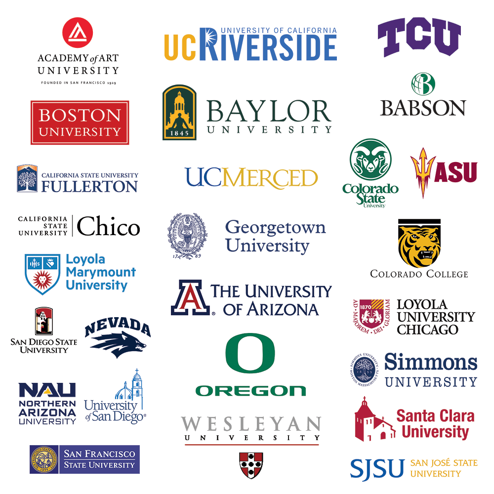 the logos for each university