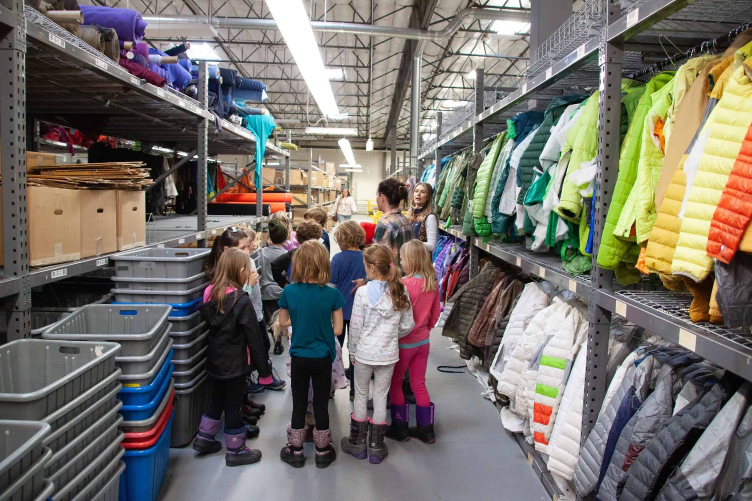 The 2nd grade class inside the Tahoe Thrift Store